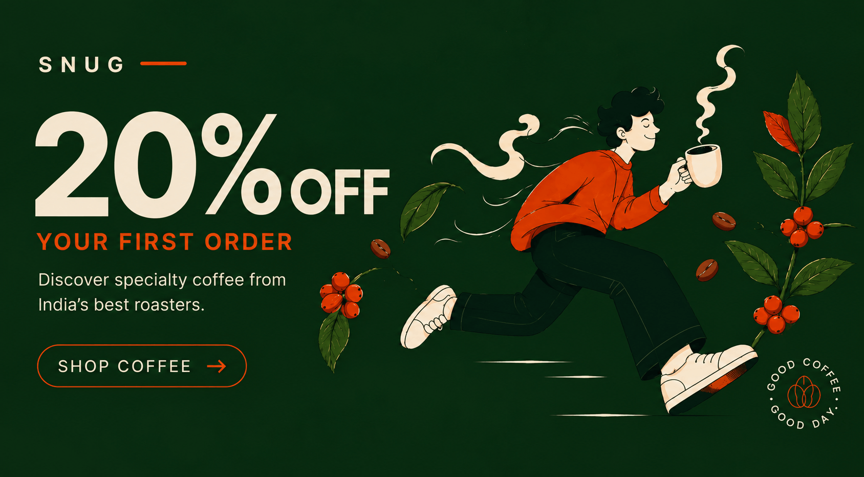 20% off your first SNUG coffee order
